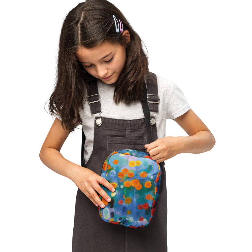 Utility crossbody bag <br> Floral Drifts <br> by Kun-Shan Hsieh