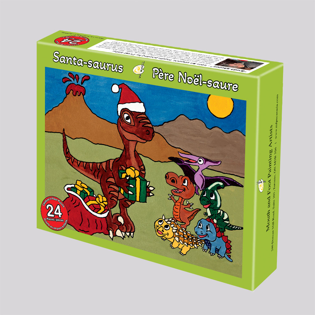 Children's Floor Jigsaw Puzzle "Santa-saurus"