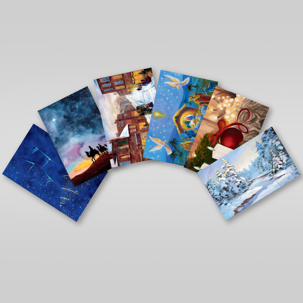 Six Assorted Festive Cards & Envelopes
