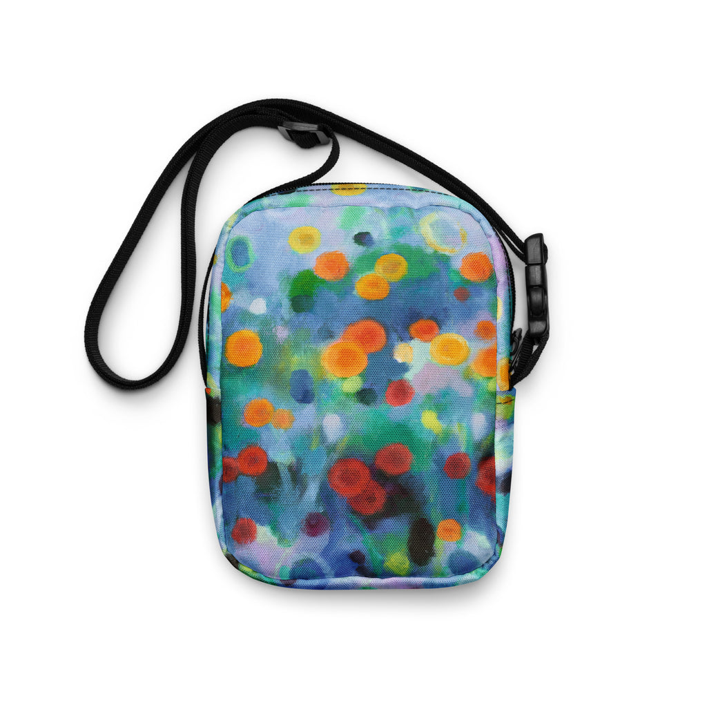 Utility crossbody bag <br> Floral Drifts <br> by Kun-Shan Hsieh